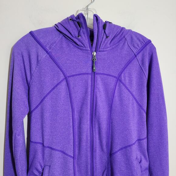 Athleta full 2way zip purple Rishi athletic hooded jacket woman's size small - Picture 6 of 16